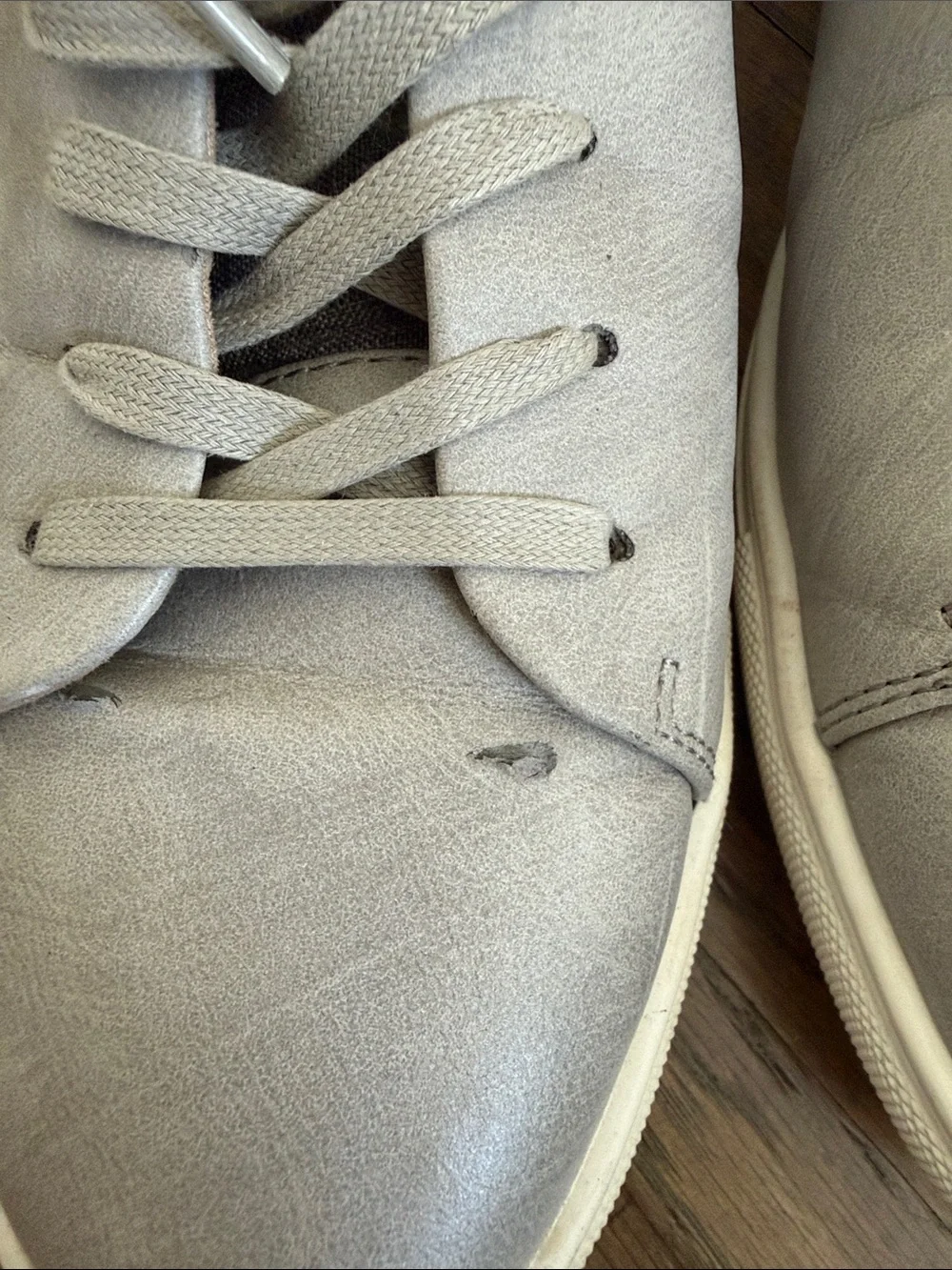 Unlisted Light Gray Leather Lace-Up Sneakers
